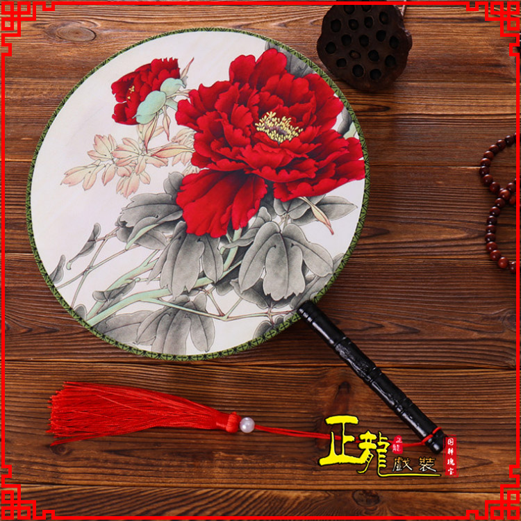 渭南古典中国风团扇空白扇跳舞蹈扇 真丝宫扇