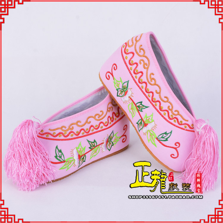 渭南花旦鞋女绣花彩鞋 舒适款草花内高彩鞋