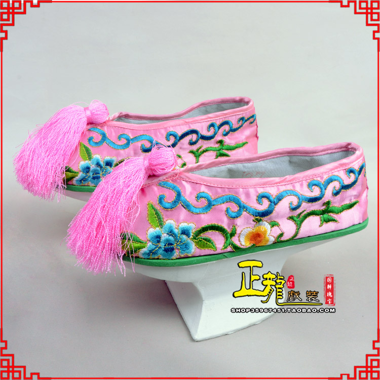 渭南京越剧戏鞋花盆底清朝皇后贵妃宫女花盆底 旗鞋