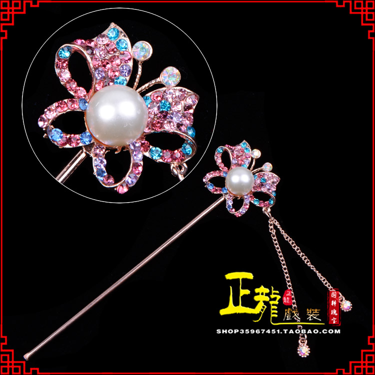 渭南花旦小姐青衣头饰簪子 蝴蝶发簪